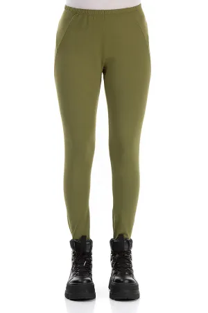 Olive Cotton Leggings