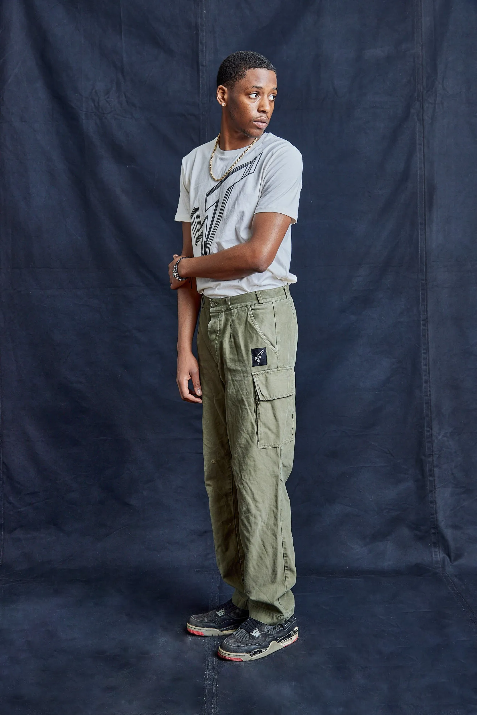 Olive Khaki Cargo Trousers