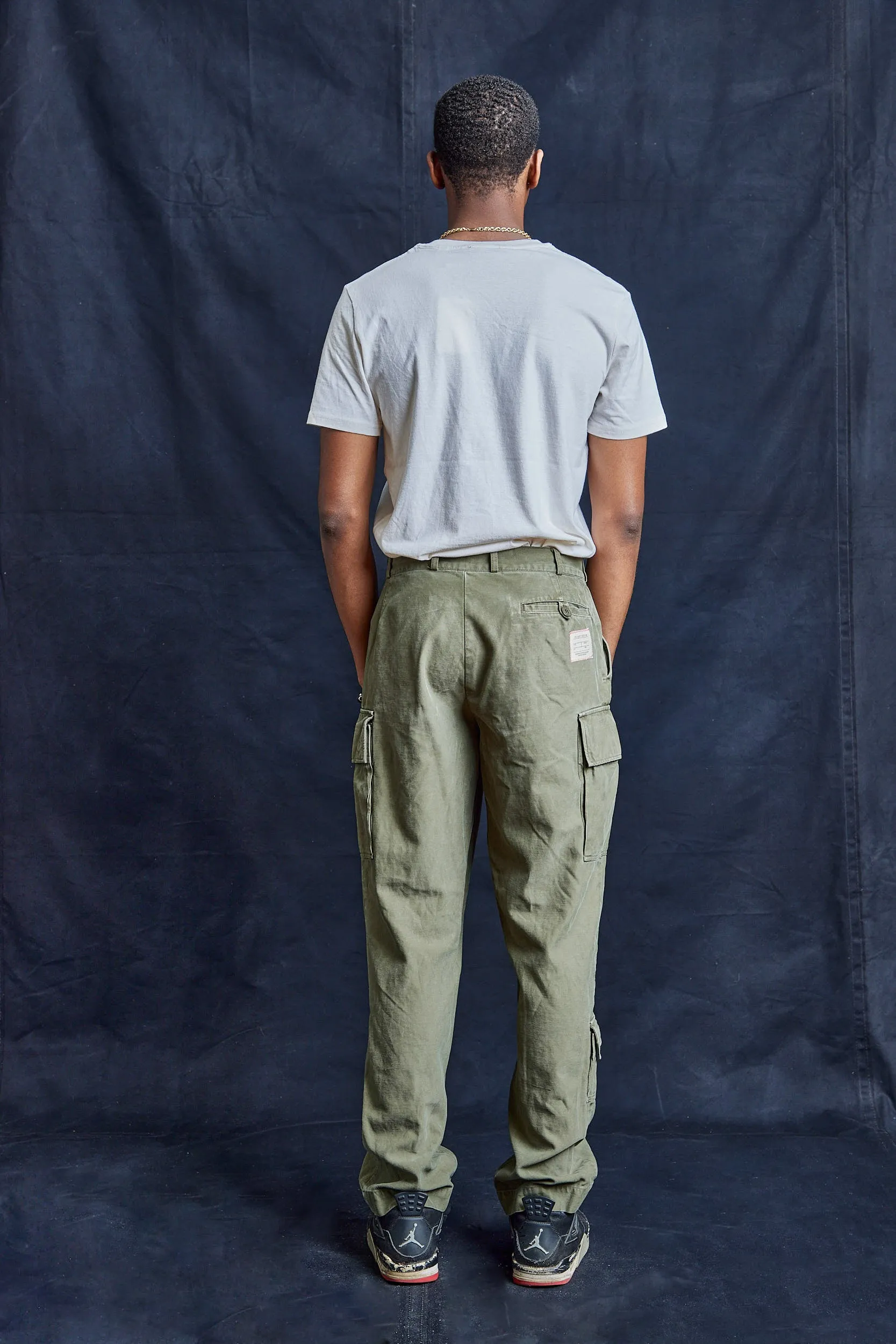 Olive Khaki Cargo Trousers