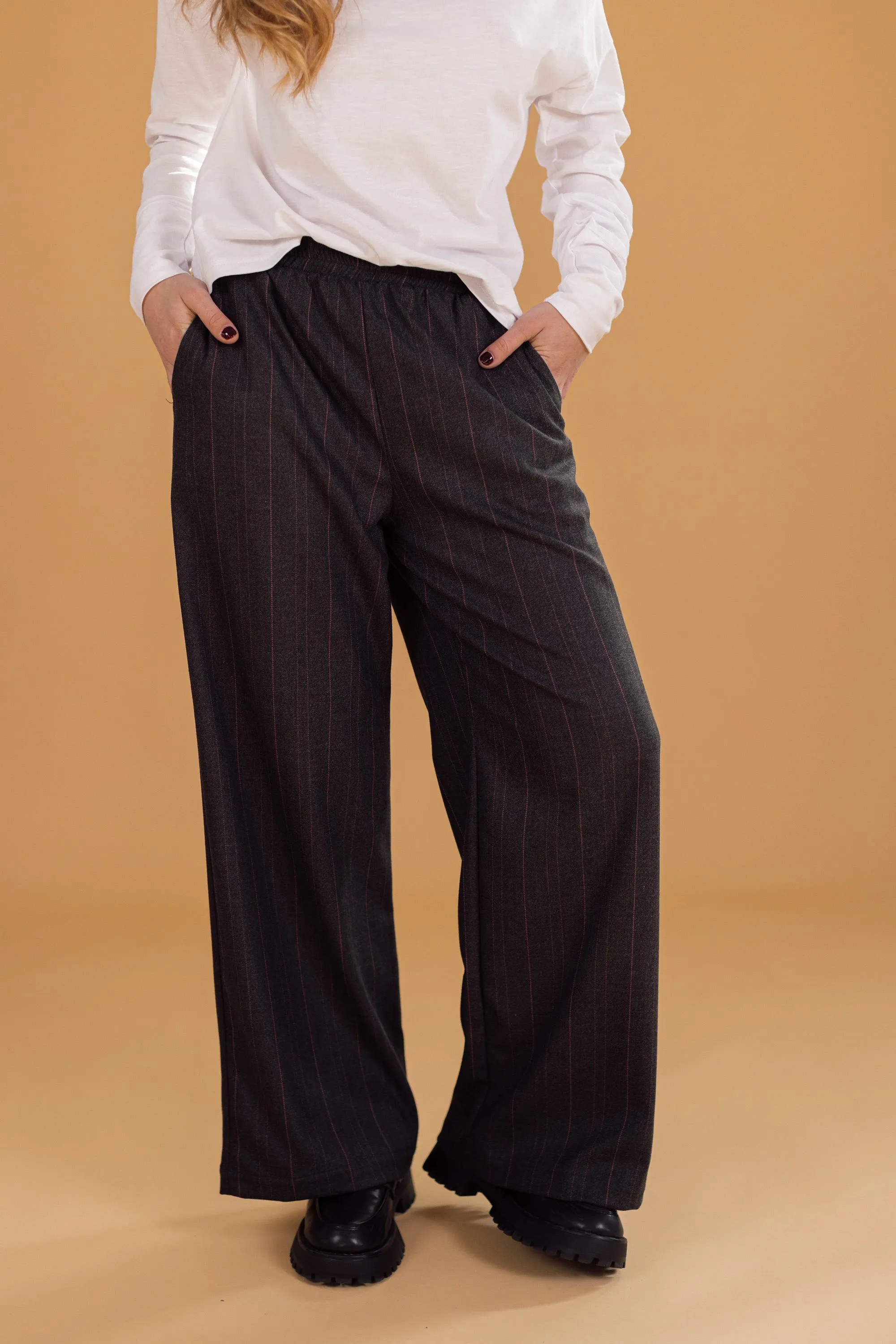 Pants Zora Charcoal Pinstripe