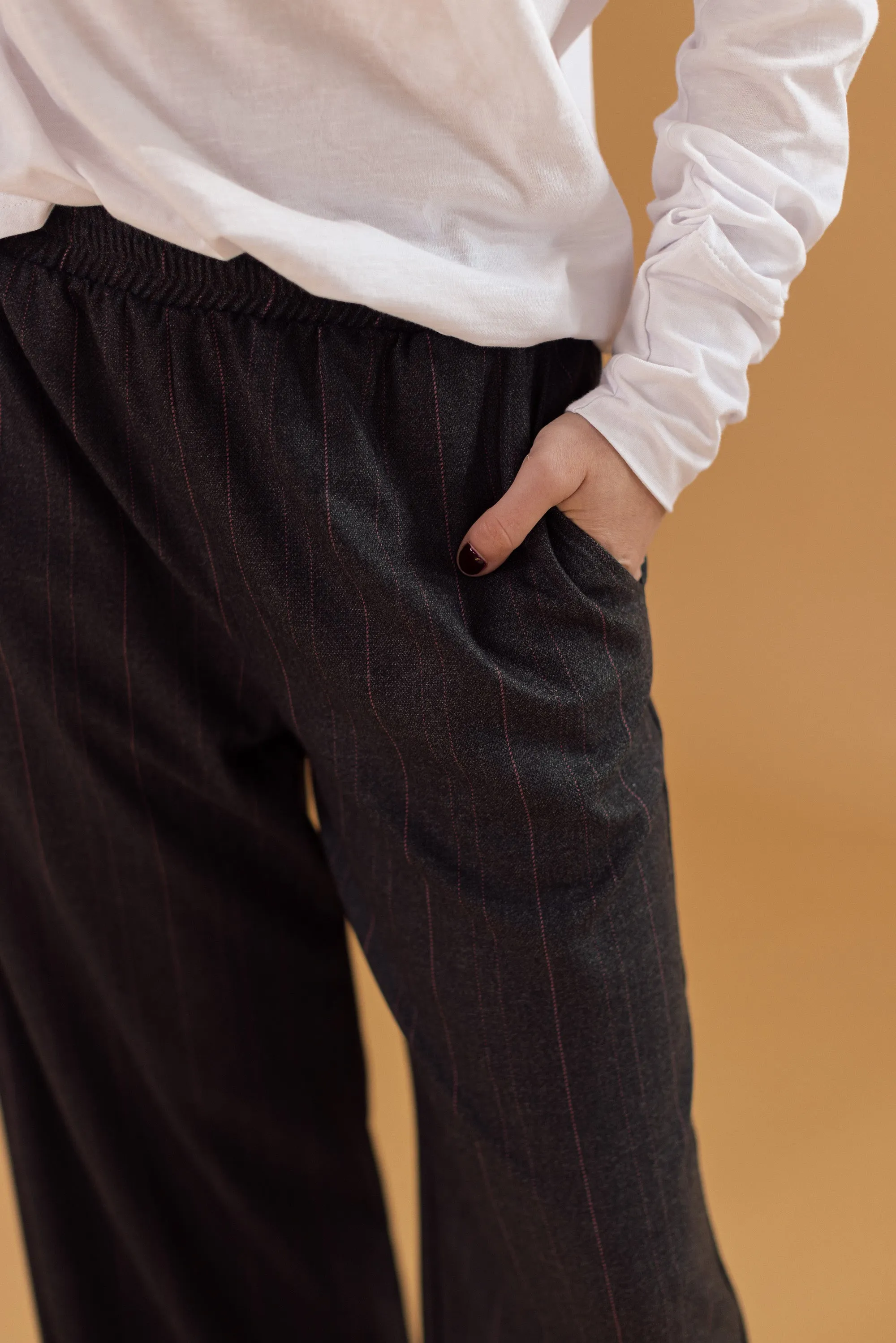 Pants Zora Charcoal Pinstripe