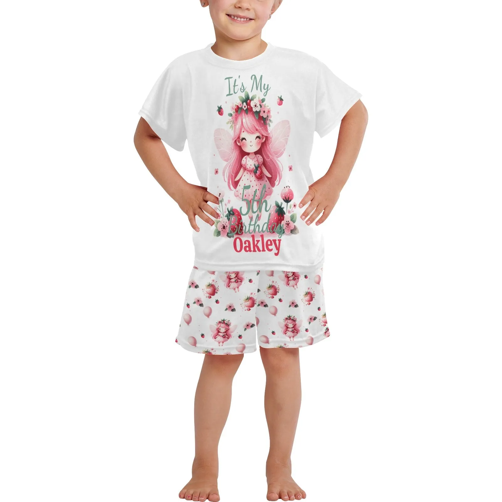 Personalised Strawberry Fields Matching Birthday Shirt and Short Sets