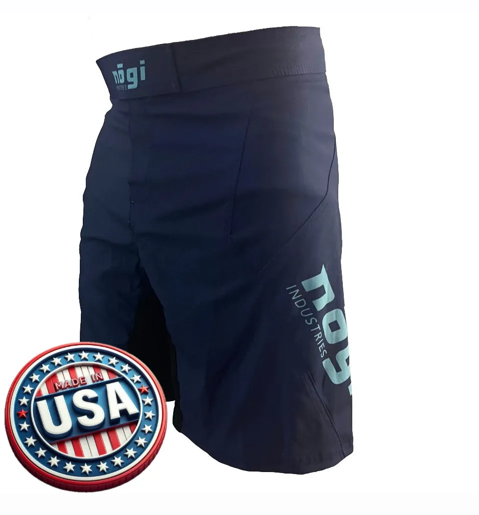 Phantom 4.0 Fight Shorts - Midnight Navy & Teal - MADE IN USA