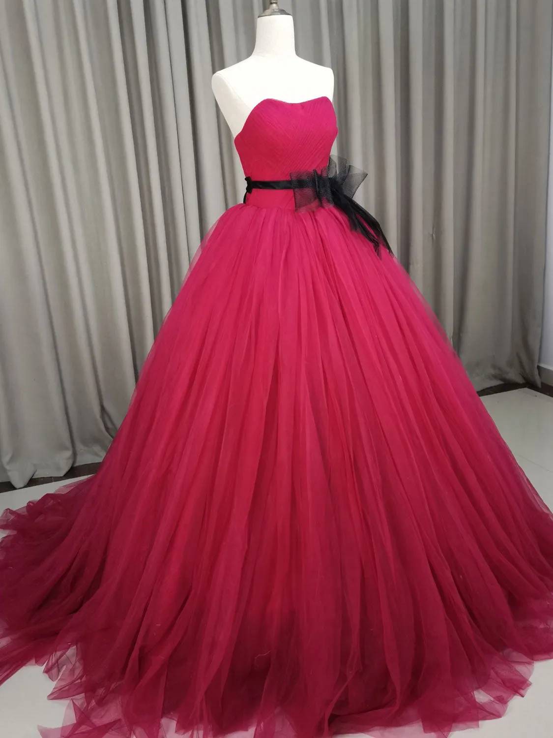 Pink Sweetheart Neck Tulle Long Prom Dress Pink Tulle Formal Sweet 16 Dress