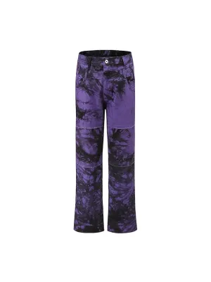 Purple Tie-Dye Wide-Leg Trousers