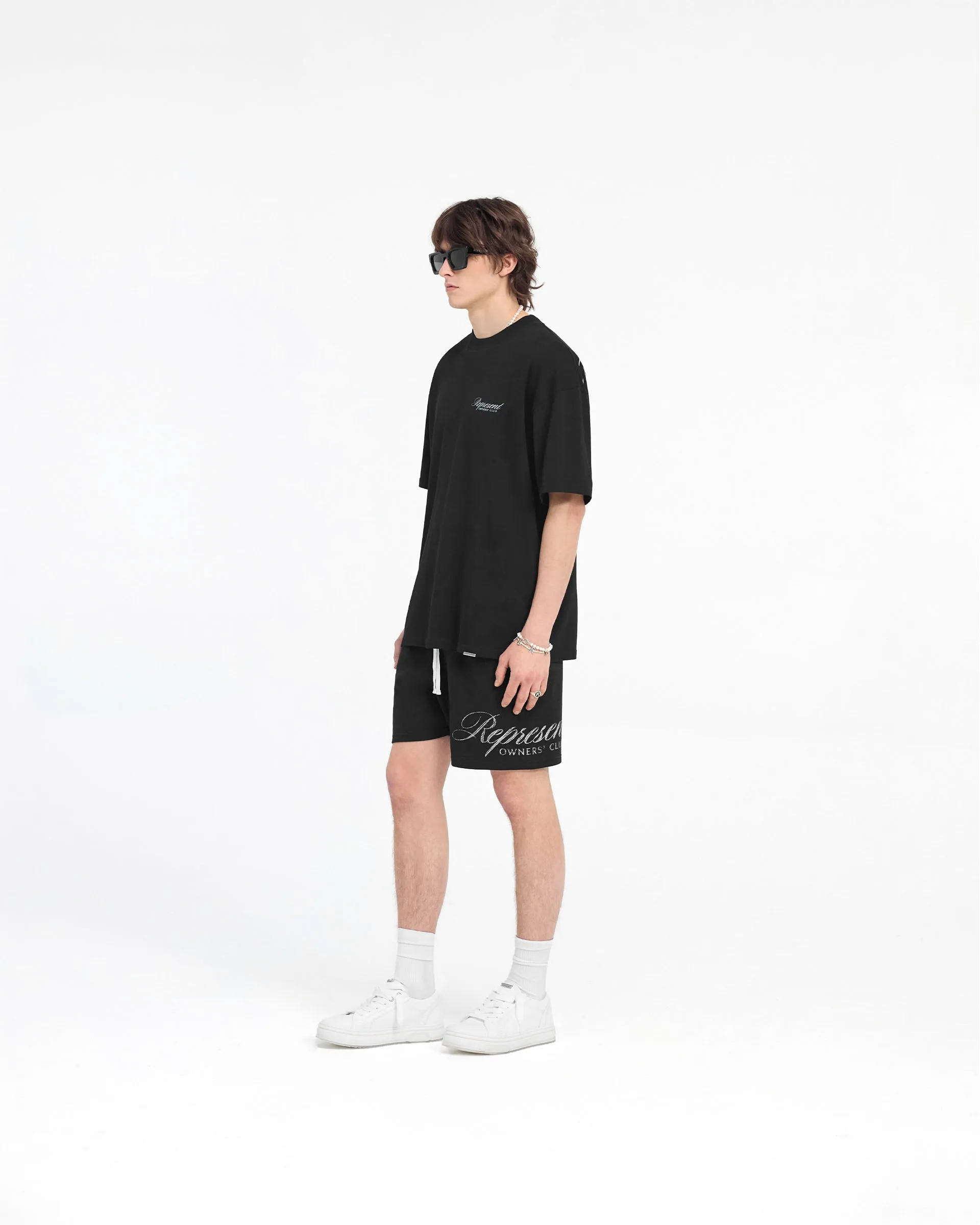 Represent Owners Club Script Mesh Shorts - Black