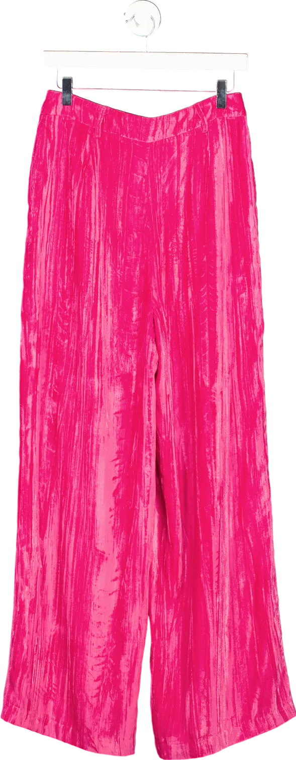 River Island Pink Velour Trousers UK 10