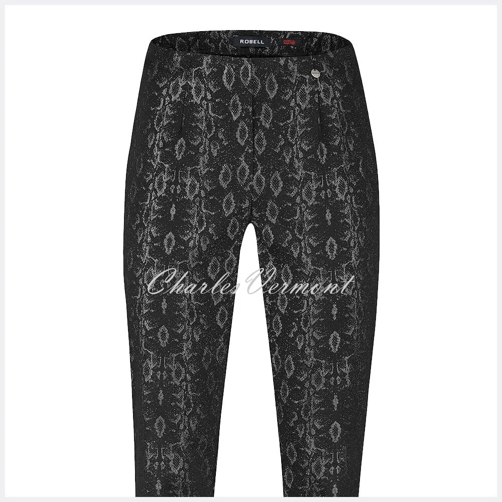 Robell Marie Full Length Trouser 51570-54757-90 (Black/Silver)