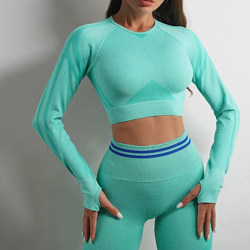 Seamless Yoga Pants Peach Hip Autumn And Winter Sports Bodybuilding Pants Top Suit