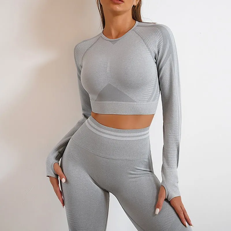 Seamless Yoga Pants Peach Hip Autumn And Winter Sports Bodybuilding Pants Top Suit