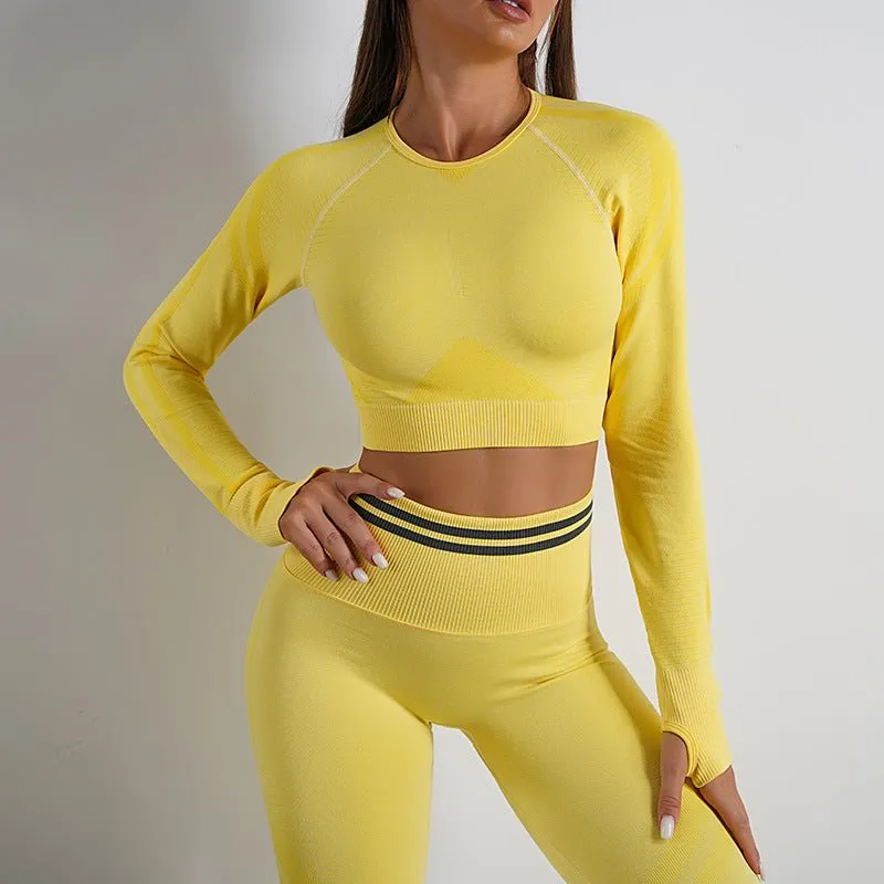 Seamless Yoga Pants Peach Hip Autumn And Winter Sports Bodybuilding Pants Top Suit