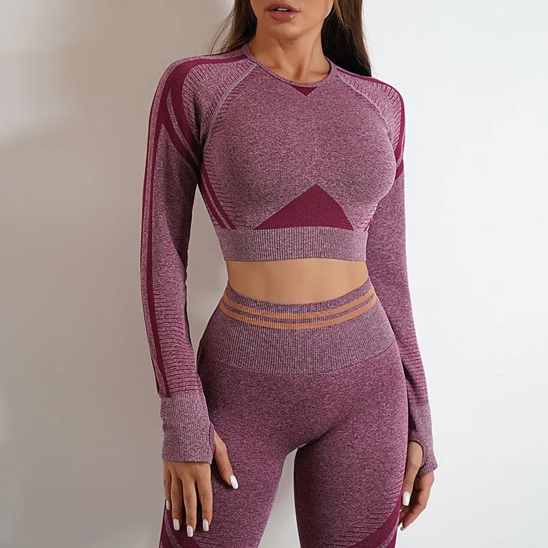 Seamless Yoga Pants Peach Hip Autumn And Winter Sports Bodybuilding Pants Top Suit