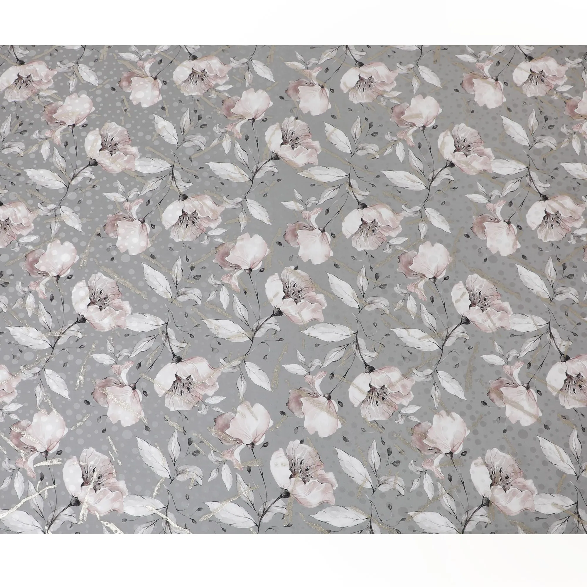 Silver Rose Pure Silk Satin Fabric: Contemporary Sophistication - D17615