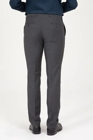 Slim Fit Side Pocket Low Waist Wool Gray Dress Pants