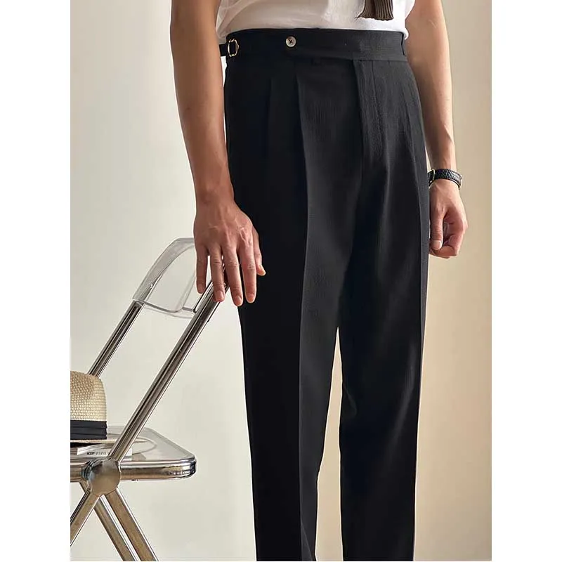 Solid Color Business Casual Slim Trousers