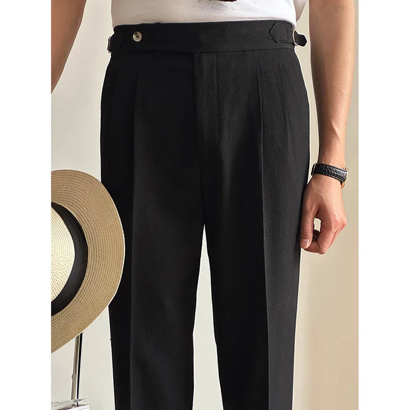 Solid Color Business Casual Slim Trousers