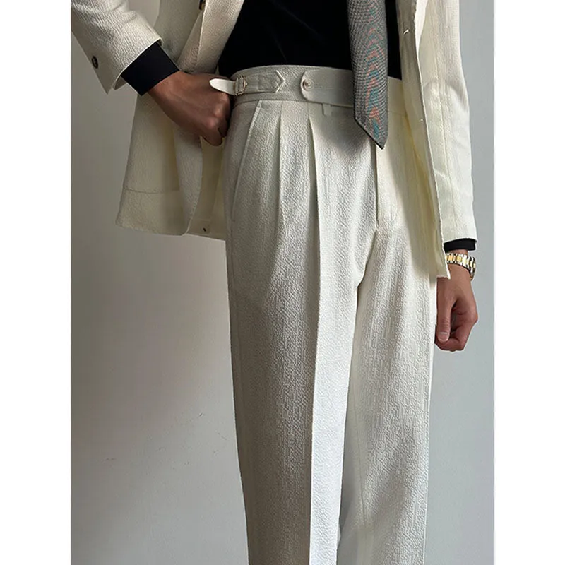 Solid Color Business Casual Slim Trousers