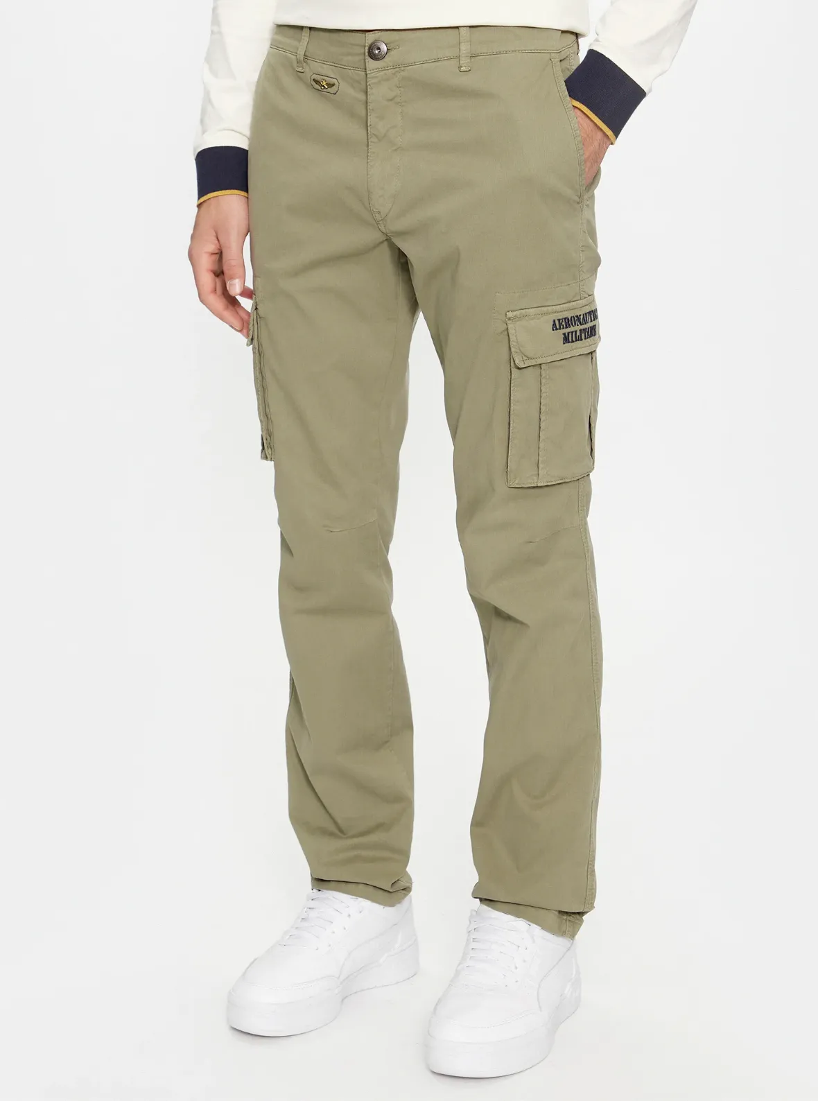 Stretch gabardine cargo pants