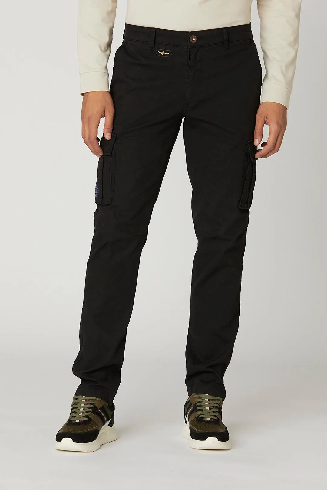 Stretch gabardine cargo pants