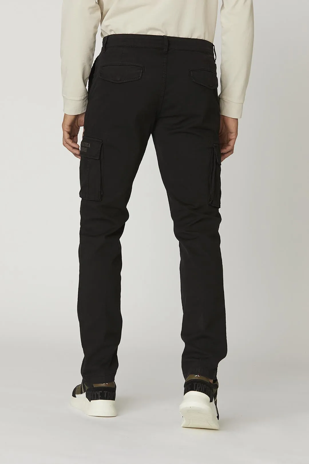 Stretch gabardine cargo pants