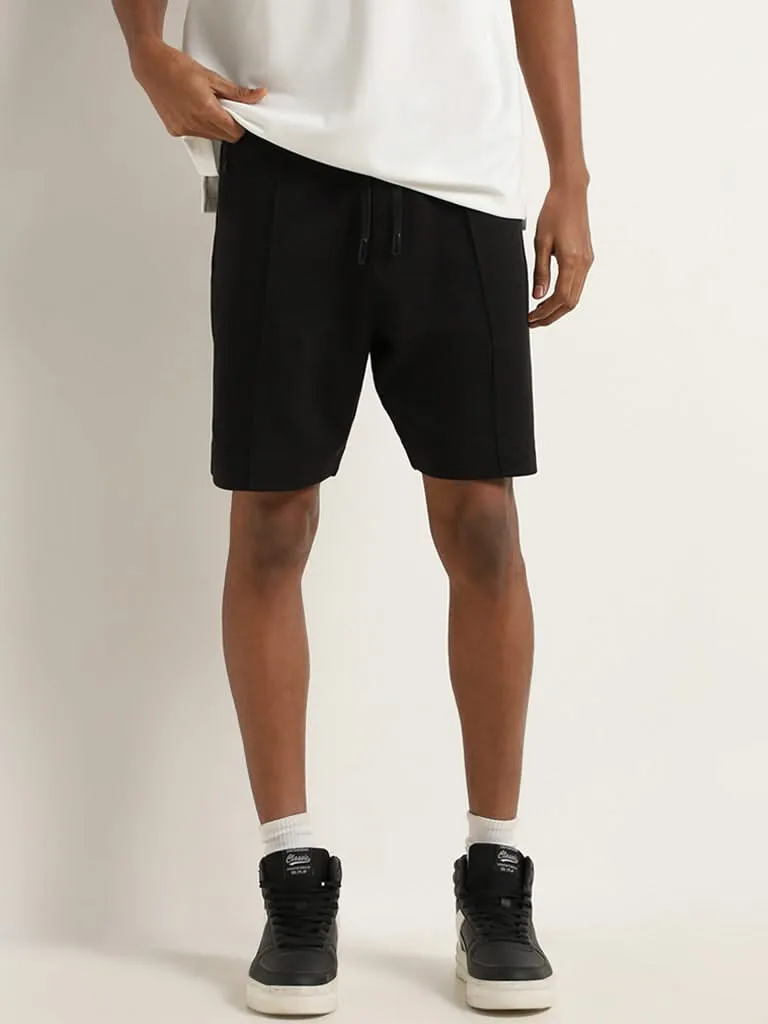 Studiofit Black Relaxed Fit Mid Rise Shorts