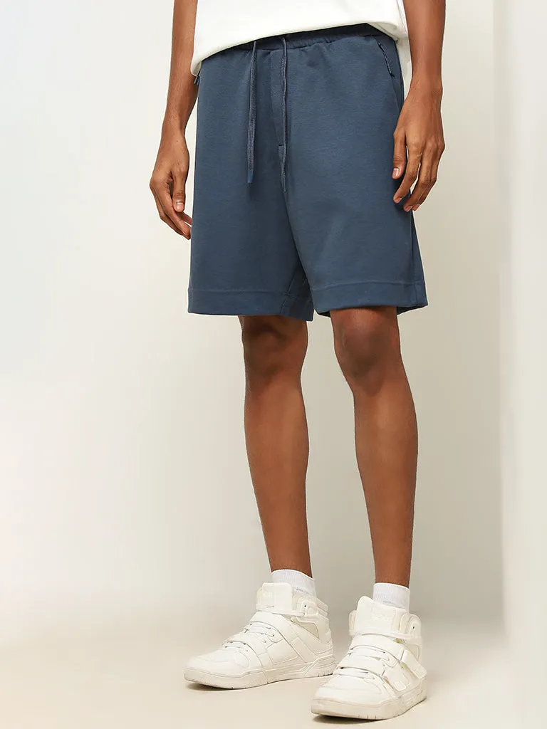 Studiofit Blue Relaxed-Fit Mid-Rise Shorts