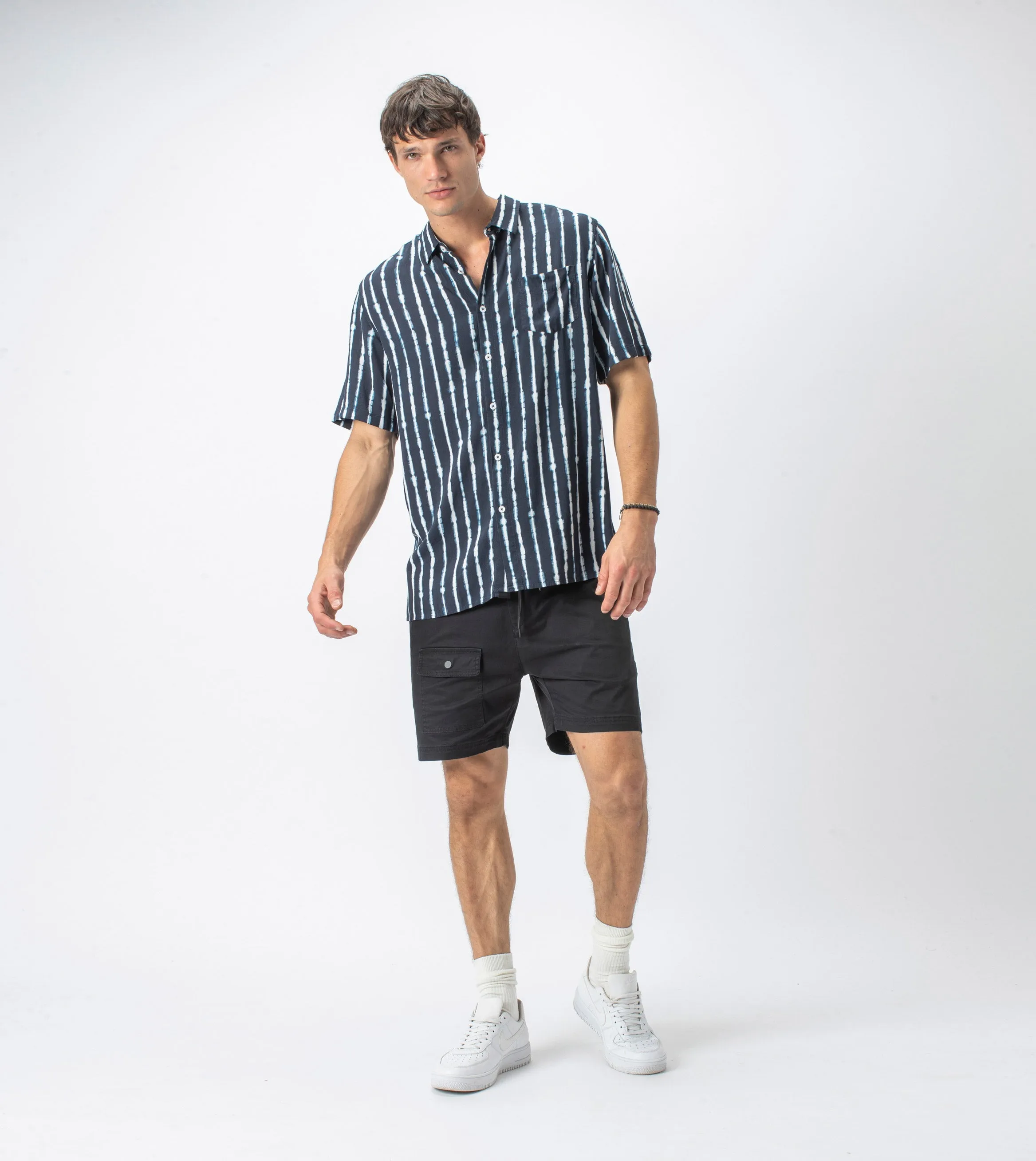 TD Stripe SS Shirt Ink/White