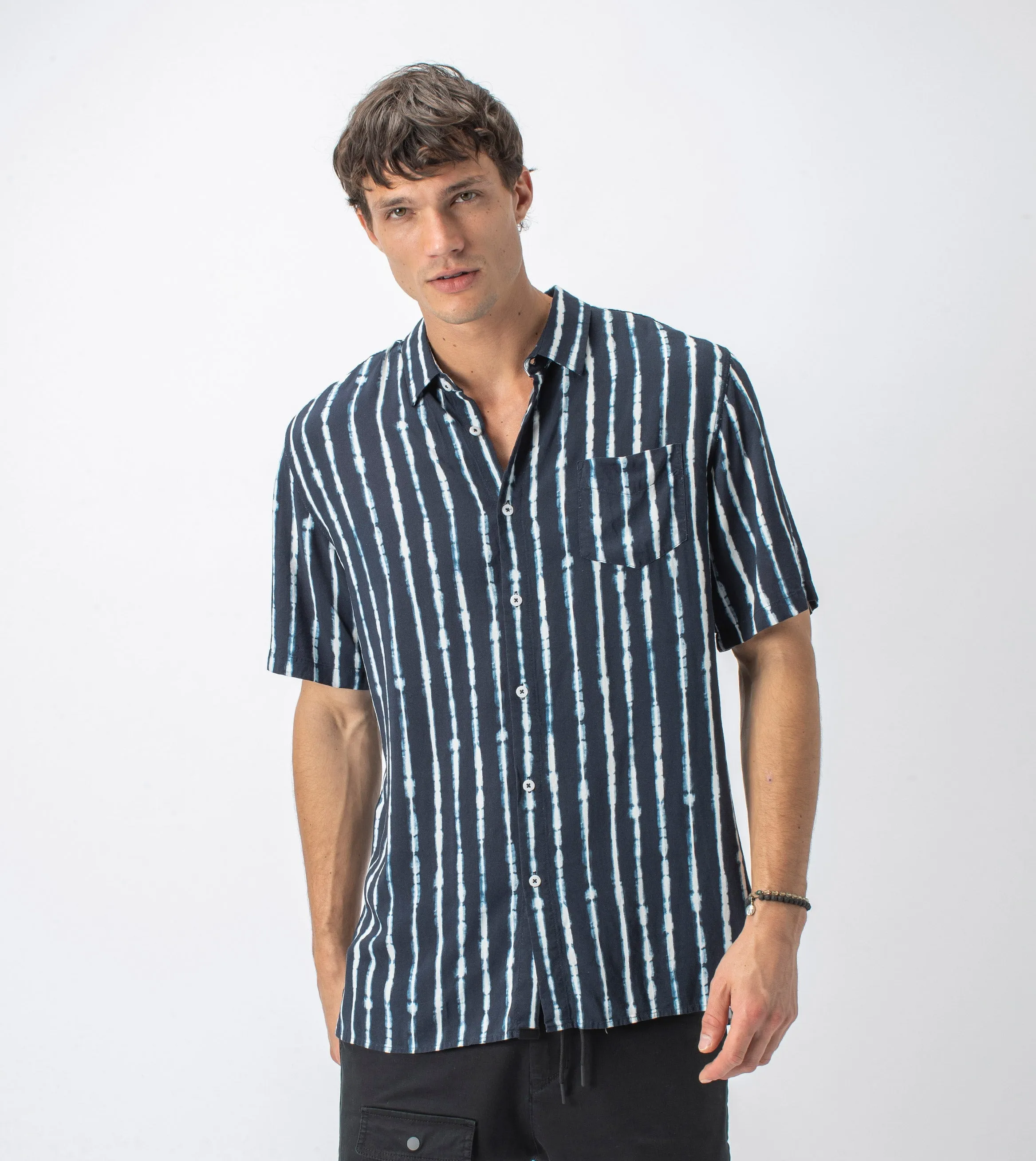 TD Stripe SS Shirt Ink/White