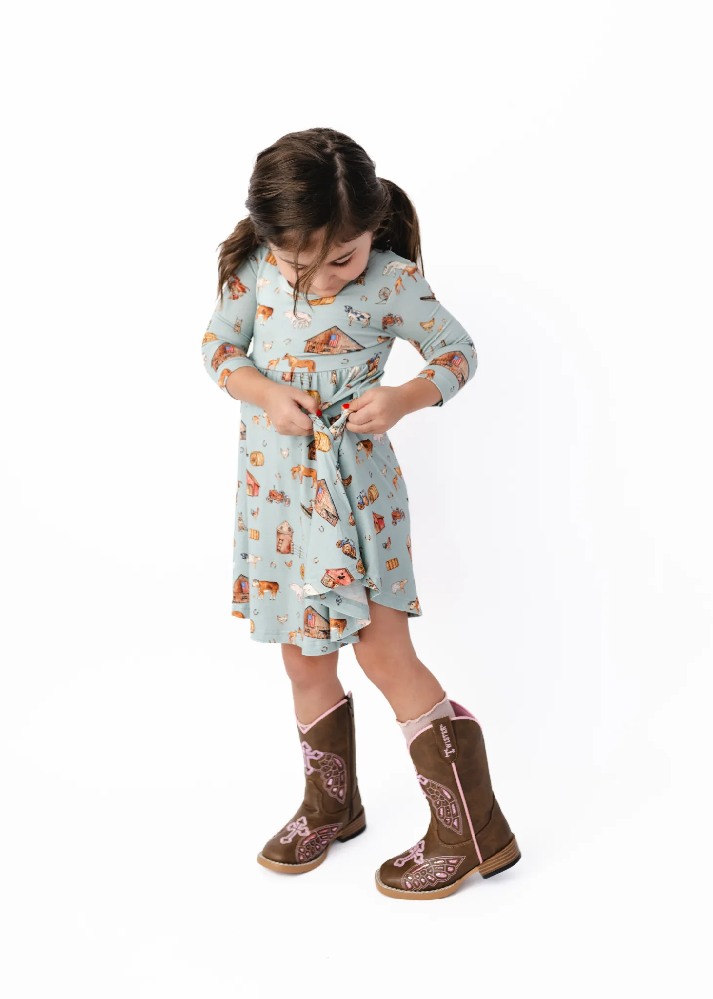 The Farm Long Sleeve Twirl Dress