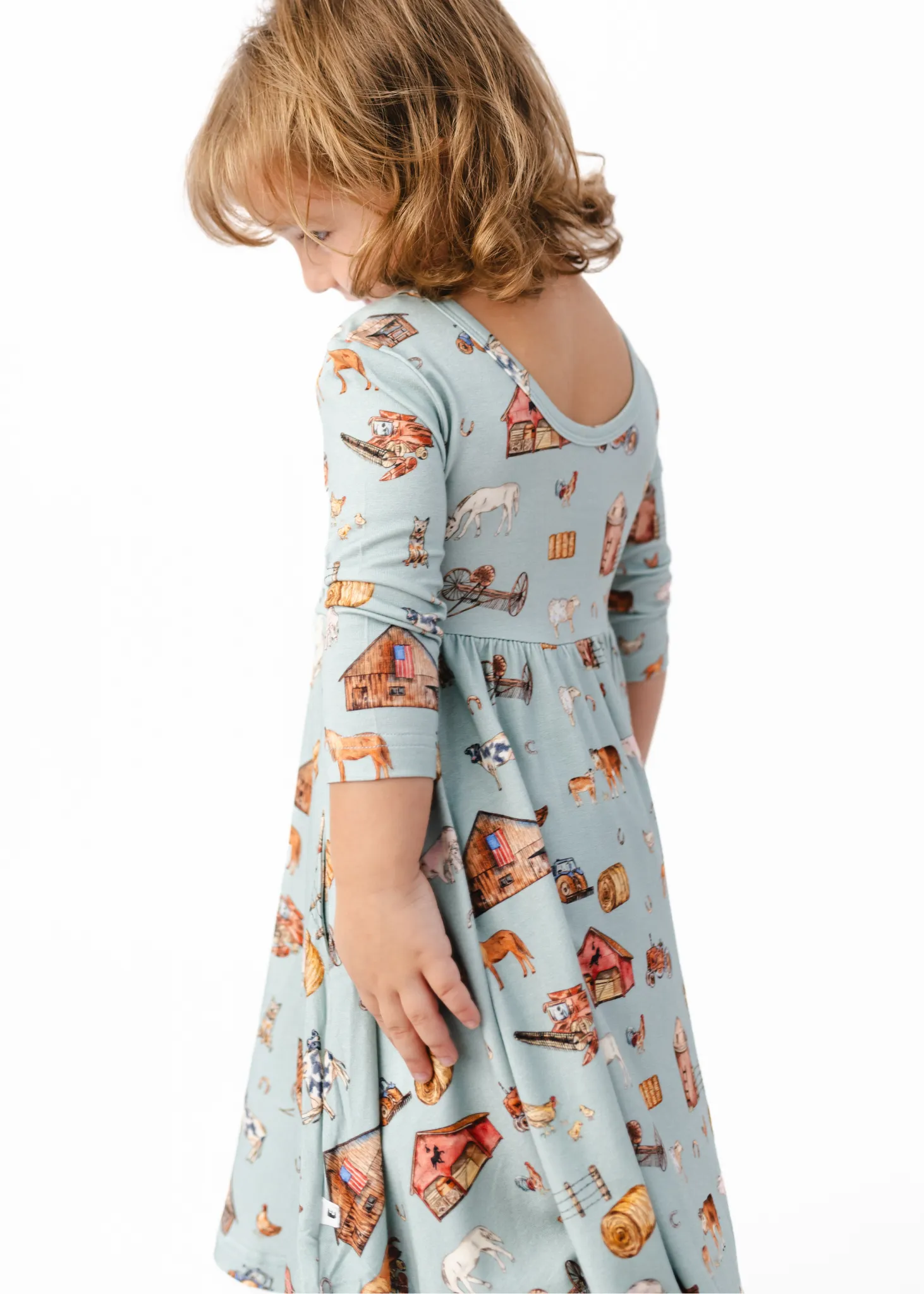 The Farm Long Sleeve Twirl Dress