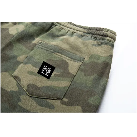 The Script Youth Fleece Shorts, Forest Camo