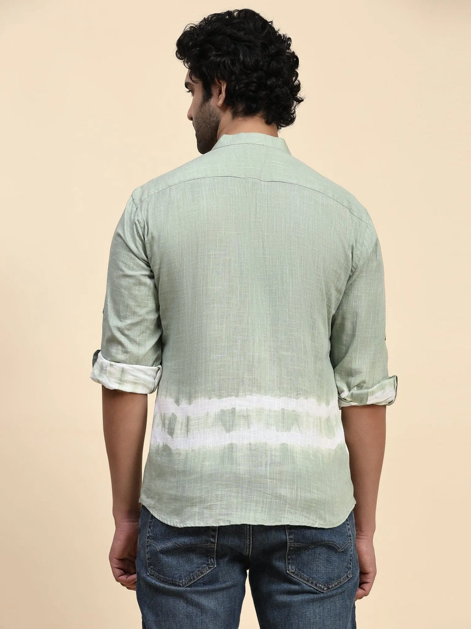 Turquoise Hand Dyed Cotton Shirt