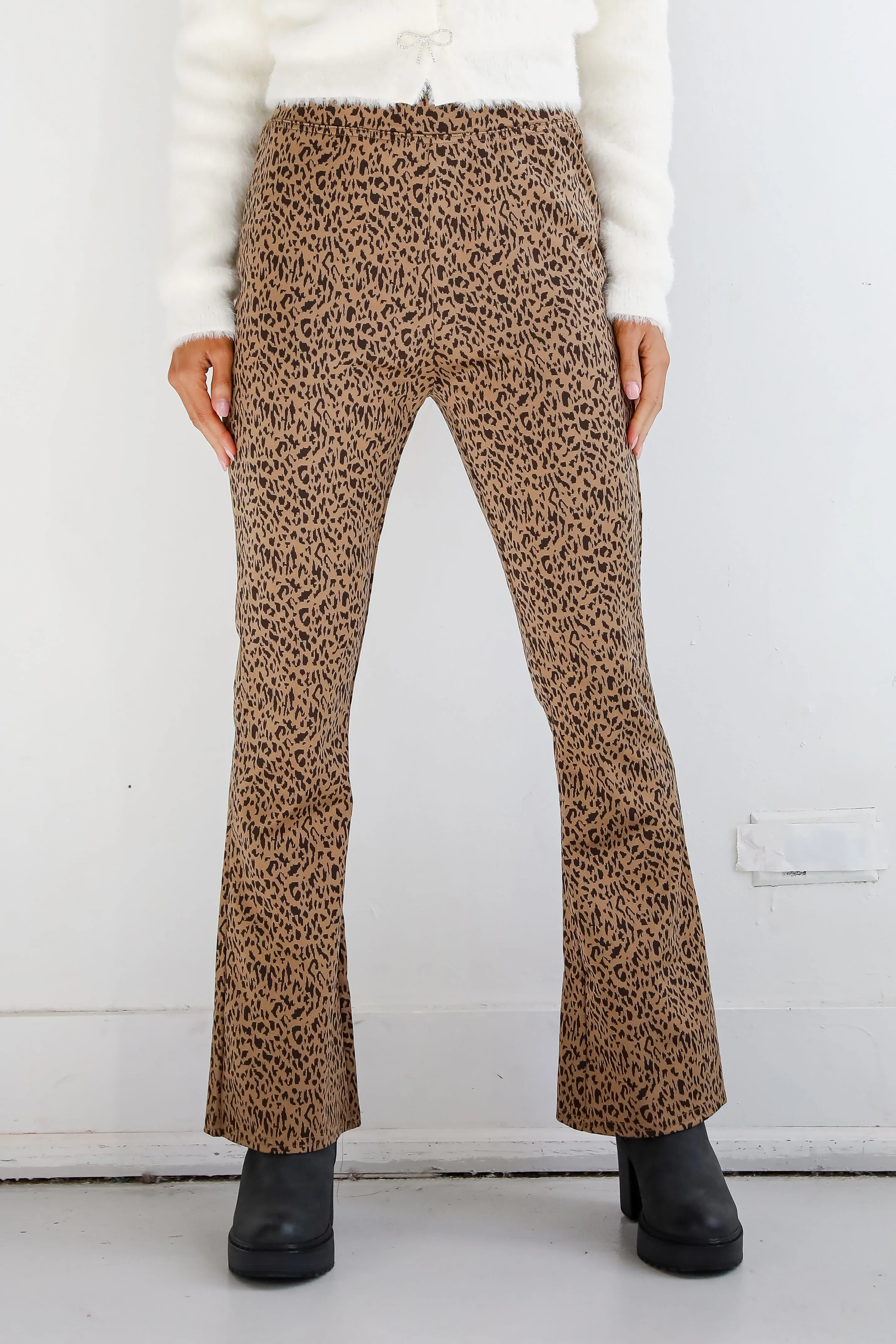 Wild Vision Leopard Flare Pants - DOORBUSTER