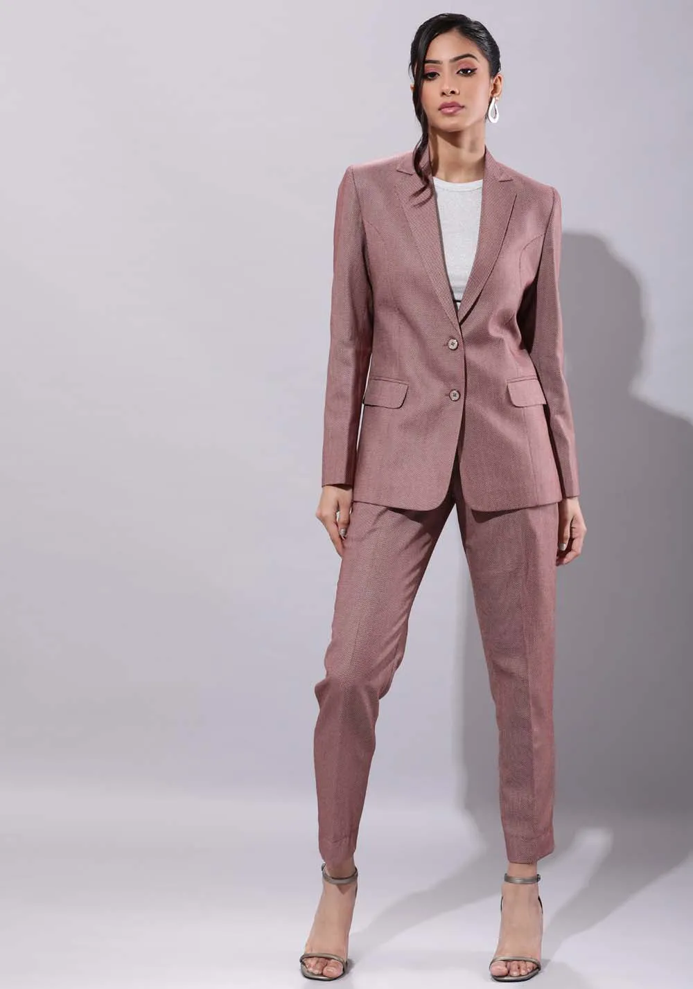 Women's  burgundy classic business suit