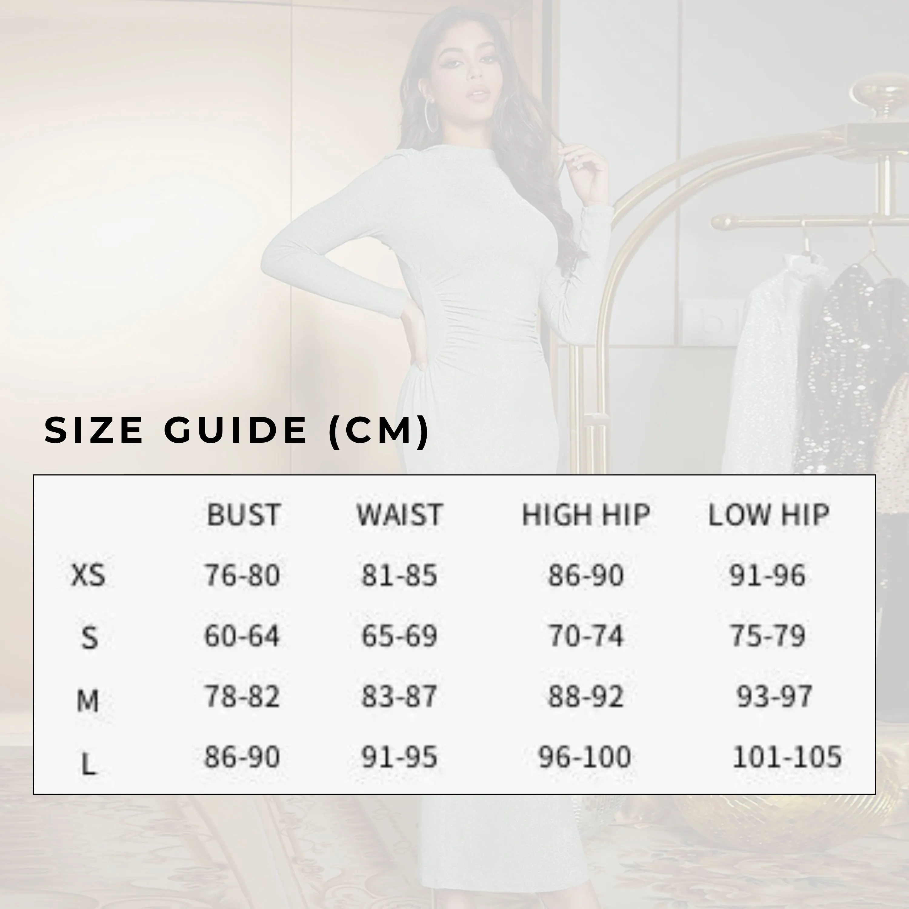 Women's Elegant High Neck Collar Long Sleeve Evening Dress