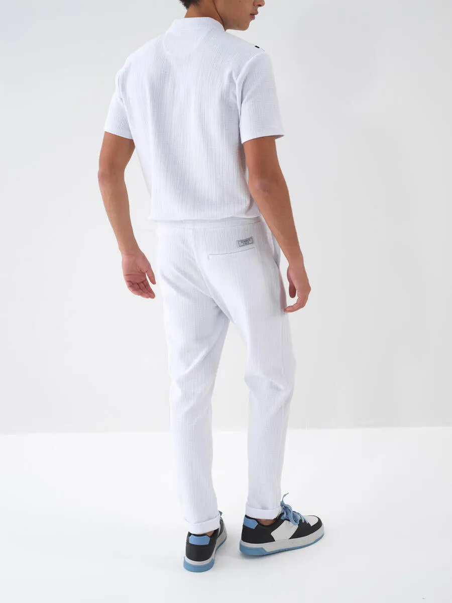 Xint Cotton Regular Fit White Jogger Trousers